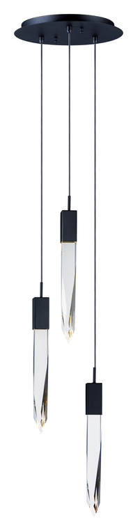 ET2 Contemporary Lighting Quartz 3-Light LED Pendant in Black E31243-20BK