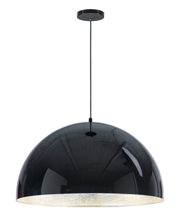 ET2 Contemporary Lighting Hemisphere 1-Light 31" LED Pendant in Gloss Black / Aluminum E24906-GBAL