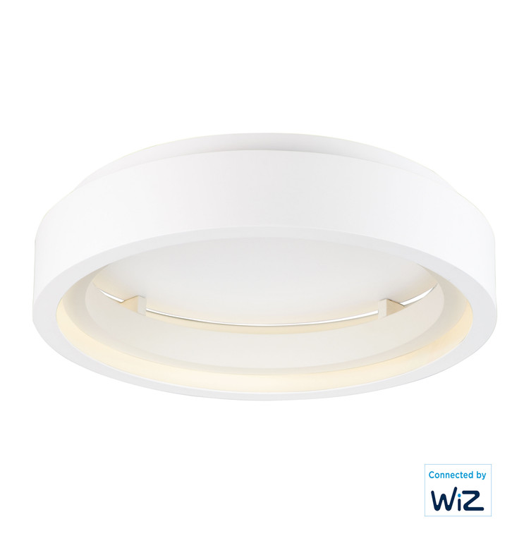 ET2 Contemporary Lighting iCorona 24" LED Flush Mount WiZ Color in Matte White E35101-MW