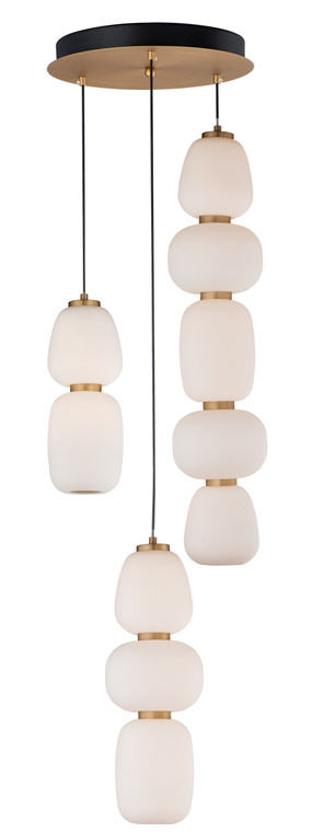 ET2 Contemporary Lighting Soji 3-Light LED Pendant in Black / Gold E25069-92BKGLD