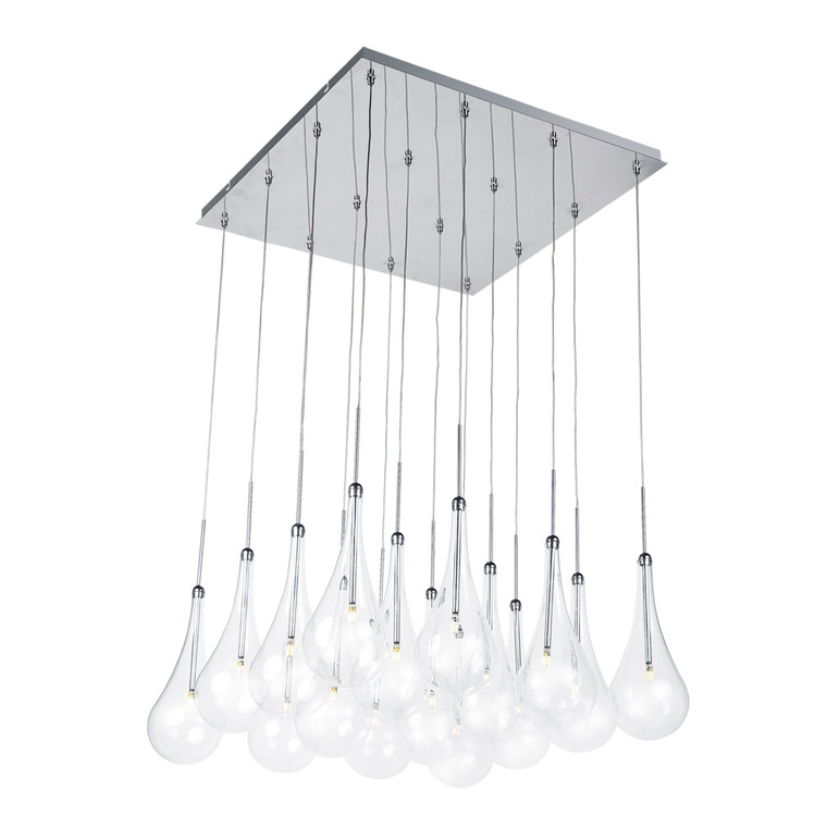 ET2 Contemporary Lighting Larmes 16-Light LED Pendant in Polished Chrome E20517-18PC