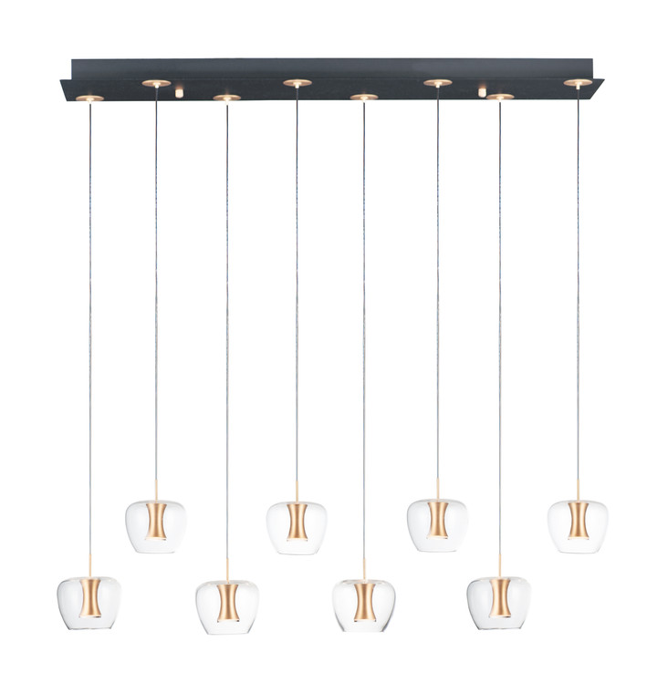 ET2 Contemporary Lighting Newton 8-Light LED Pendant in Black / Gold E24165-18BKGLD