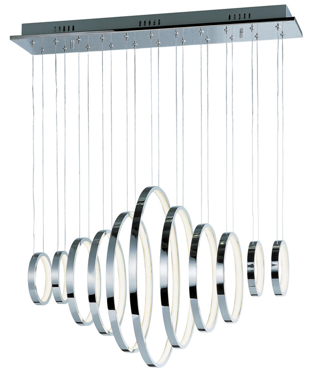 ET2 Contemporary Lighting Hoops 11-Light LED Pendant in Polished Chrome E22716-PC