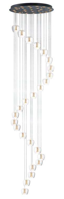 ET2 Contemporary Lighting Newton 25-Light LED Pendant in Black / Gold E24169-18BKGLD