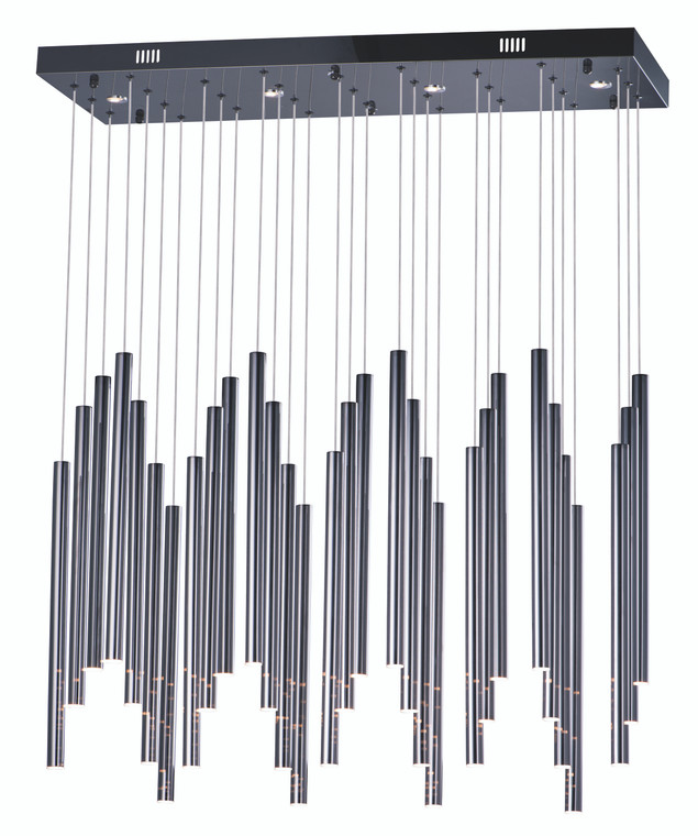 ET2 Contemporary Lighting Flute 35-Light LED Pendant in Black Chrome E10010-BC