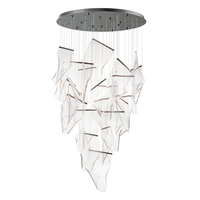 ET2 Contemporary Lighting Rinkle 24-Light LED Pendant in Brushed Gunmetal E24880-133BGM