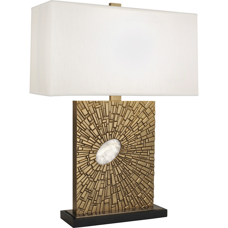 Robert Abbey Goliath Table Lamp in Antiqued Modern Brass with White Rock Crystal Accent 415