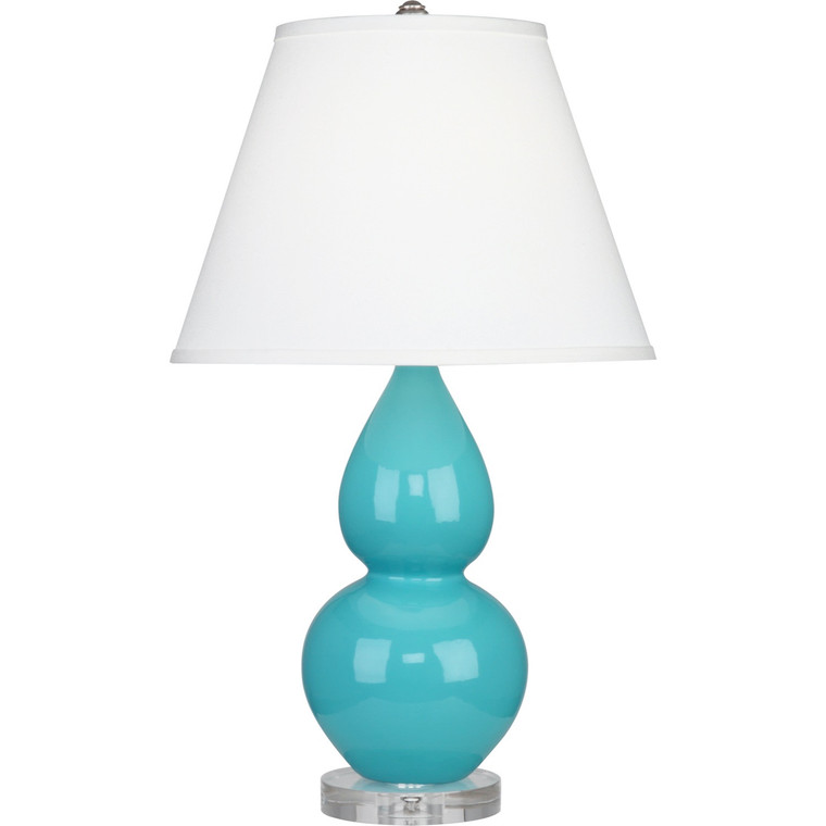 Robert Abbey Egg Blue Small Double Gourd Accent Lamp in Egg Blue Glazed Ceramic with Lucite Base A761X