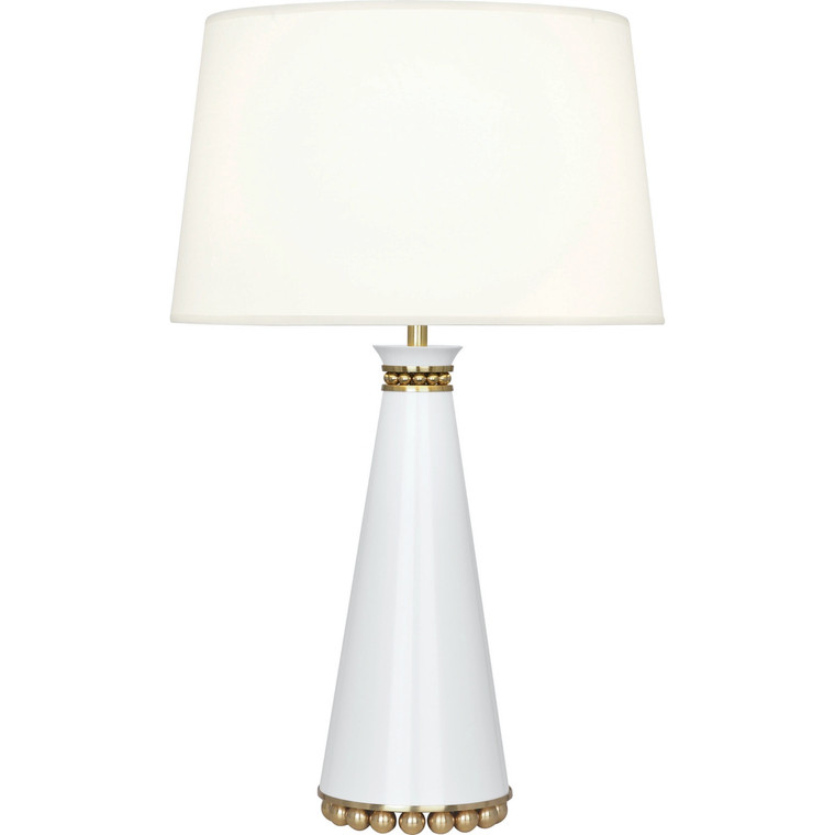 Robert Abbey Pearl Table Lamp in Lily Lacquered Paint and Modern Brass Accents LY44X