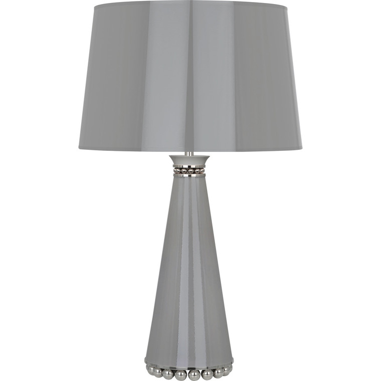 Robert Abbey Pearl Table Lamp in Smoky Taupe Lacquered Paint and Polished Nickel Accents ST45
