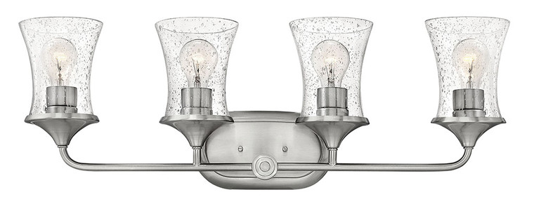 Hinkley Lighting Thistledown Four Light Vanity Brushed Nickel with Clear glass Clear Seedy Glass 51804BN-CL