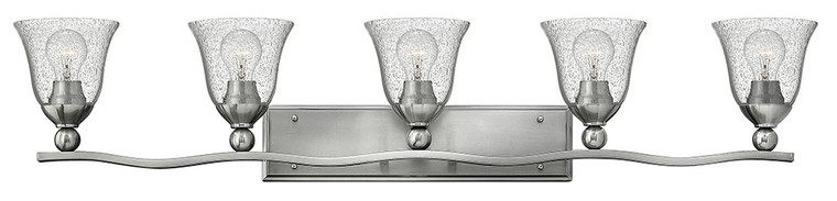 Hinkley Lighting Bolla Five Light Vanity Brushed Nickel with Clear glass Clear Seedy Glass 5895BN-CL