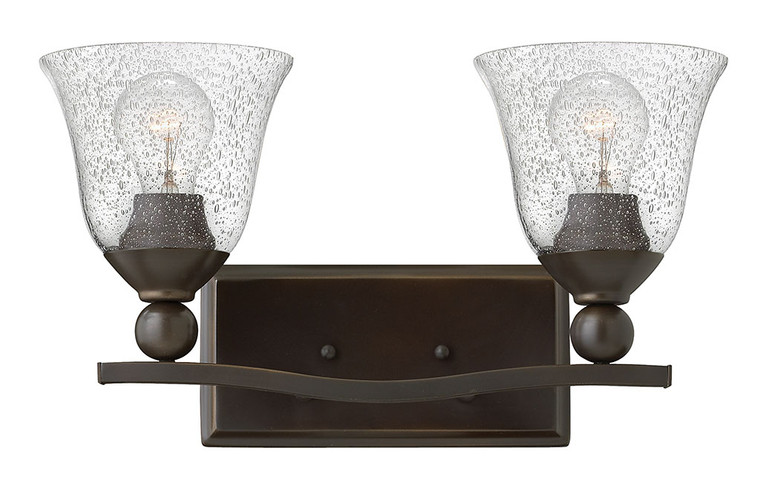 Hinkley Lighting Bolla Two Light Vanity Olde Bronze with Clear Seedy glass Clear Seedy Glass 5892OB-CL