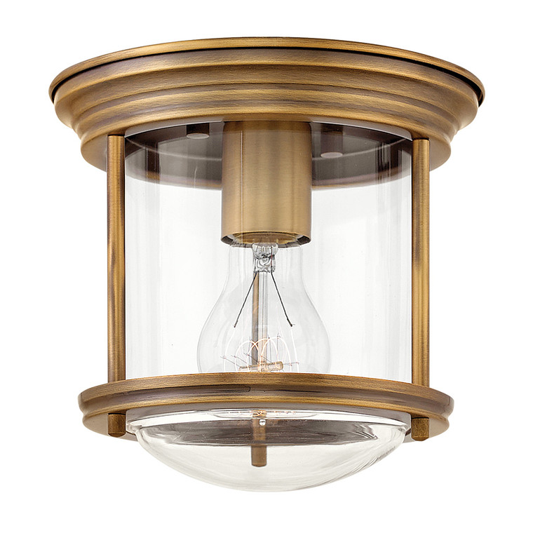 Hinkley Lighting Hadley Small Flush Mount Brushed Bronze with Clear glass Clear Seedy Glass 3300BR-CL