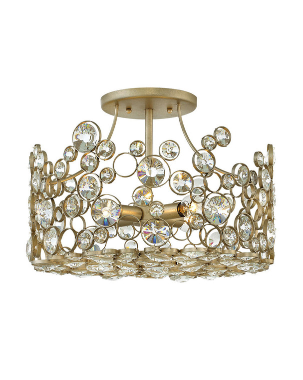 Fredrick Ramond Lighting Anya Medium Semi-Flush Mount Silver Leaf FR44813SLF