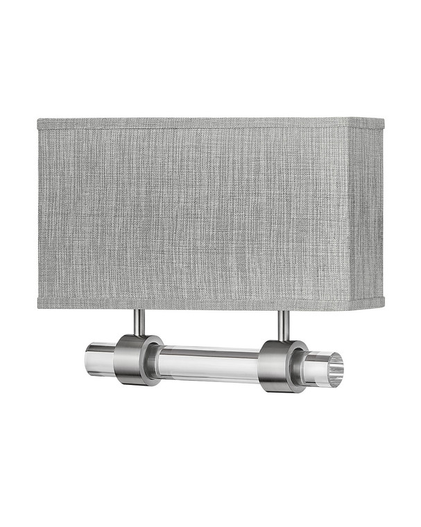 Hinkley Lighting Luster Heathered Gray Two Light Sconce Brushed Nickel 41603BN