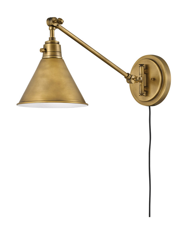 Hinkley Lighting Arti Small Single Light Sconce Heritage Brass 3690HB