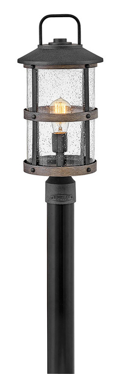 Hinkley Lighting Lakehouse Medium Post Top or Pier Mount Lantern Aged Zinc 2687DZ