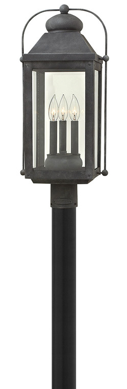 Hinkley Lighting Anchorage Large Post Top or Pier Mount Lantern Aged Zinc LED Bulb(s) Included 1851DZ-LL