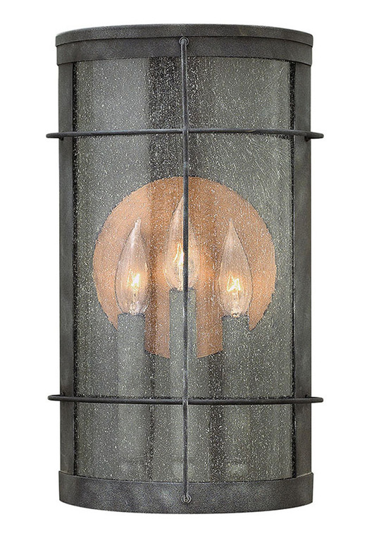 Hinkley Lighting Newport Large Wall Mount Lantern Aged Zinc 2625DZ