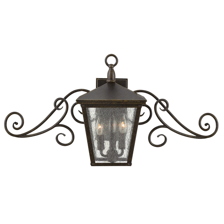Hinkley Lighting Trellis Small Wall Mount Lantern with Scroll Regency Bronze LED Bulb(s) Included 1433RB-LL