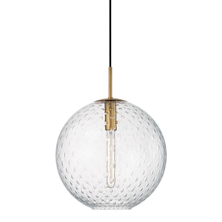 Hudson Valley Lighting Rousseau Pendant in Aged Brass 2015-AGB-CL