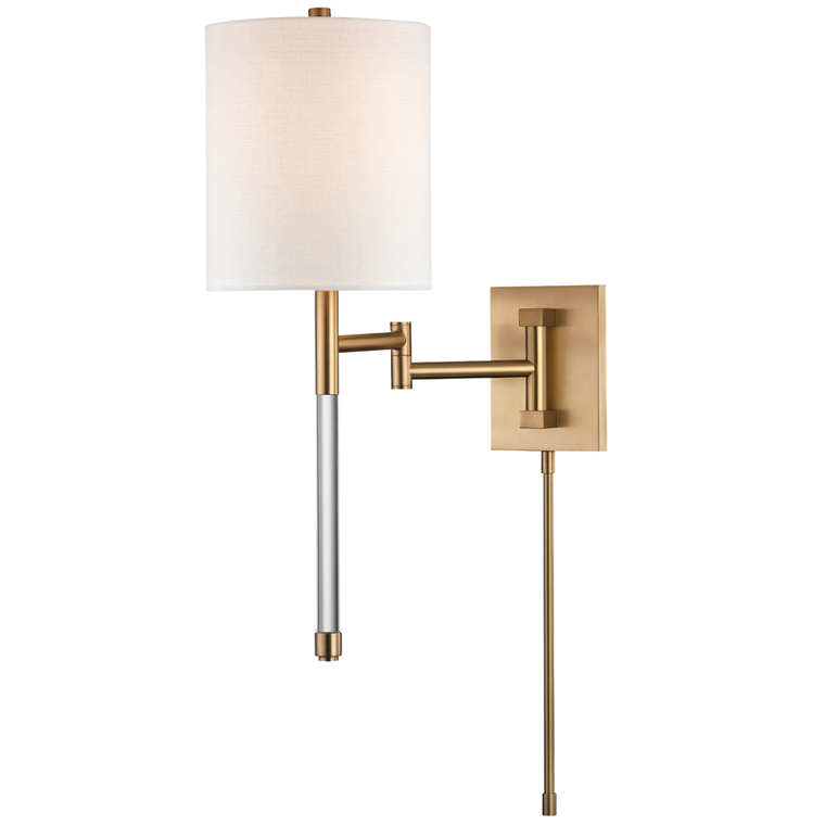 Hudson Valley Lighting Englewood Plug-In Sconce in Aged Brass 9421-AGB