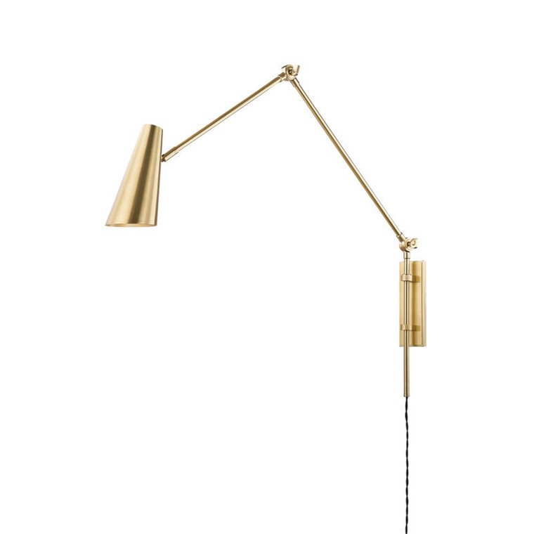 Hudson Valley Lighting Lorne Plug-In Sconce in Aged Brass 4121-AGB