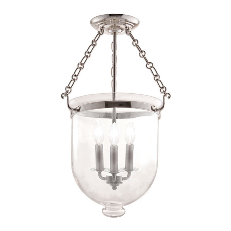 Hudson Valley Lighting Hampton Semi Flush in Polished Nickel 253-PN-C1