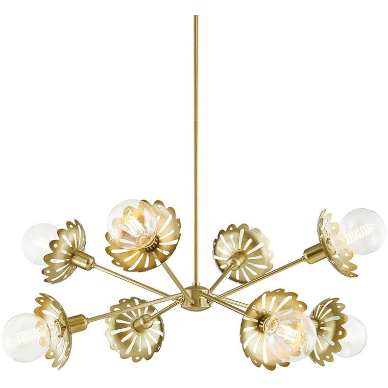 Mitzi 8 Light Chandelier in Aged Brass H353808-AGB