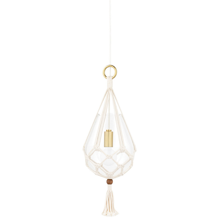 Mitzi 1 Light Pendant in Aged Brass H411701S-AGB