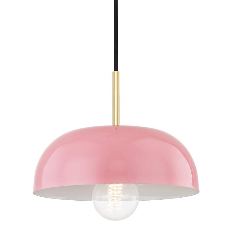 Mitzi 1 Light Pendant in Aged Brass/Pink H199701S-AGB/PK