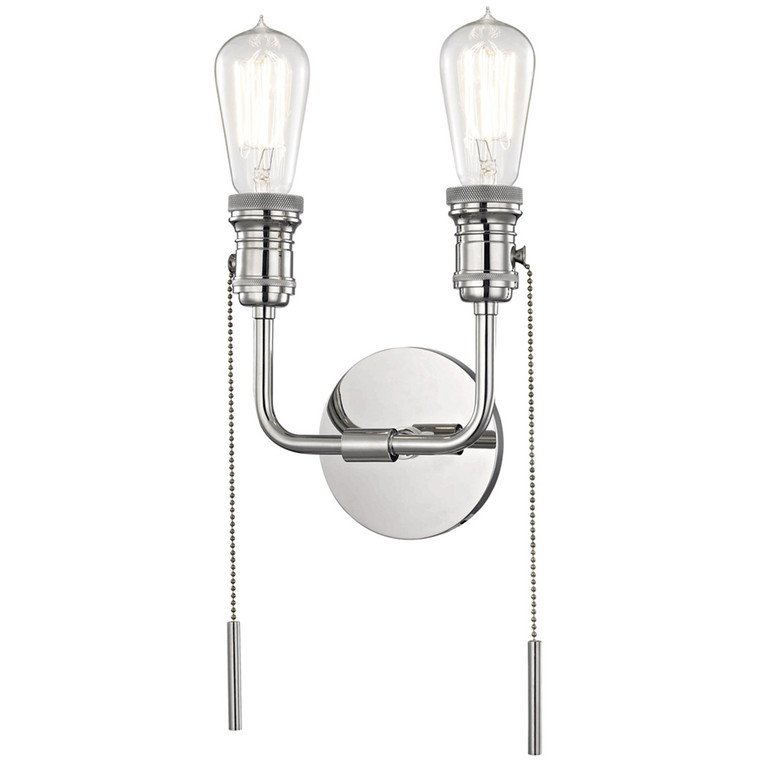 Mitzi 2 Light Wall Sconce in Polished Nickel H106102-PN