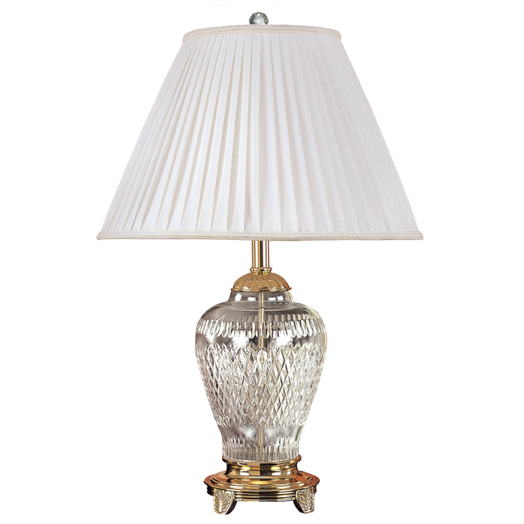 Lite Master Kilkenny Table Lamp in Polished Solid Brass with 24% Lead Crystal T4992PB-SR