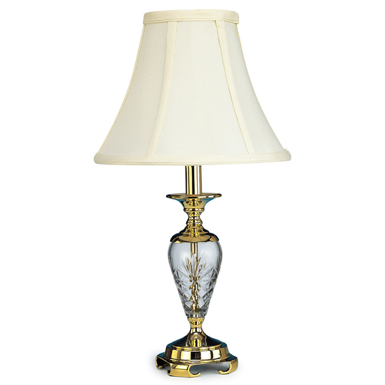 Lite Master Olivia Table Lamp in Polished Solid Brass with 24% Lead Crystal T5016PB-SL