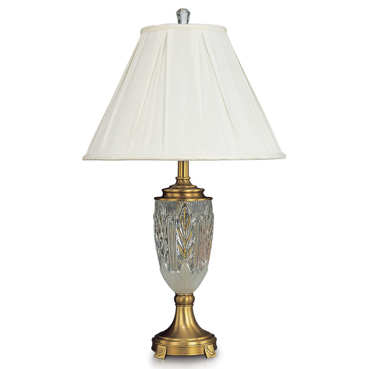 Lite Master Everly Table Lamp in Antique Solid Brass with 24% Lead Crystal T5071AB-SR