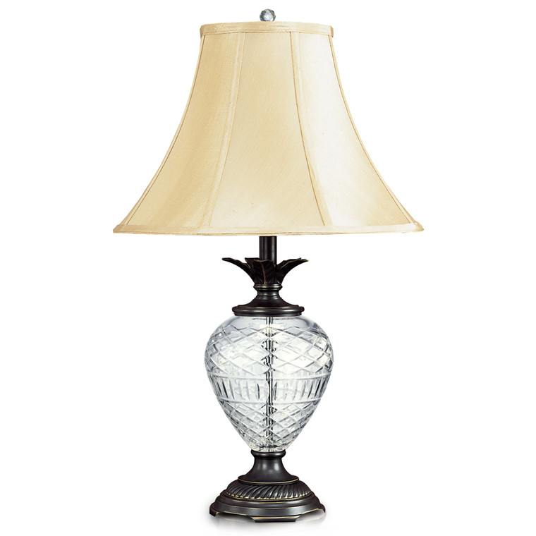 Lite Master Keira Table Lamp in Oil Rubbed Bronze on Solid Brass with 24% Lead Crystal T5088RZ-SL