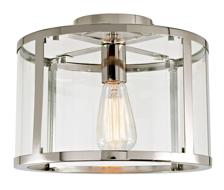 JVI Designs Bryant One Light Semi-Flush Ceiling Light in Polished Nickel 3060-15