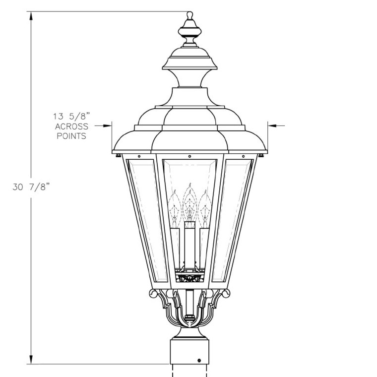 Hanover Lantern B9430 Large Jamestown Post Mount