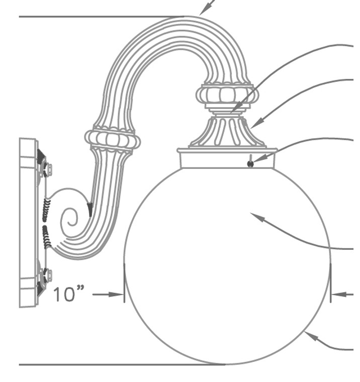 Hanover Lantern B163FRM Medium Omni Wall Mount