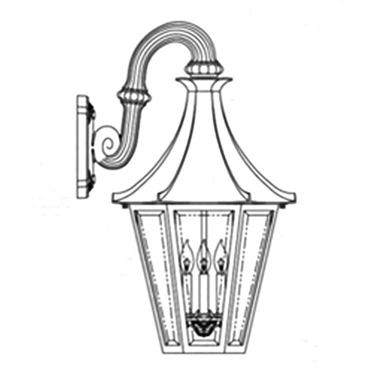 Hanover Lantern B196FRM Large Westminster LE Wall Mount