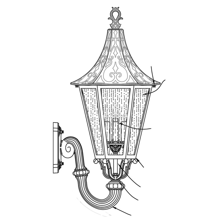 Hanover Lantern B226FSM Large St. Augustine Wall Mount Lantern