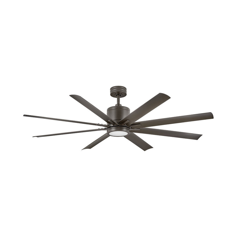 Hinkley Vantage 66" LED Ceiling Fan Indoor/Outdoor Metallic Matte Bronze with Wall Control and Light Kit 902466FMM-LWD