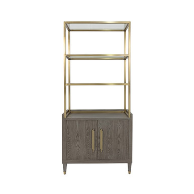 Worlds Away Rivaa Etagere in Grey and Brushed Brass RIVAA SG