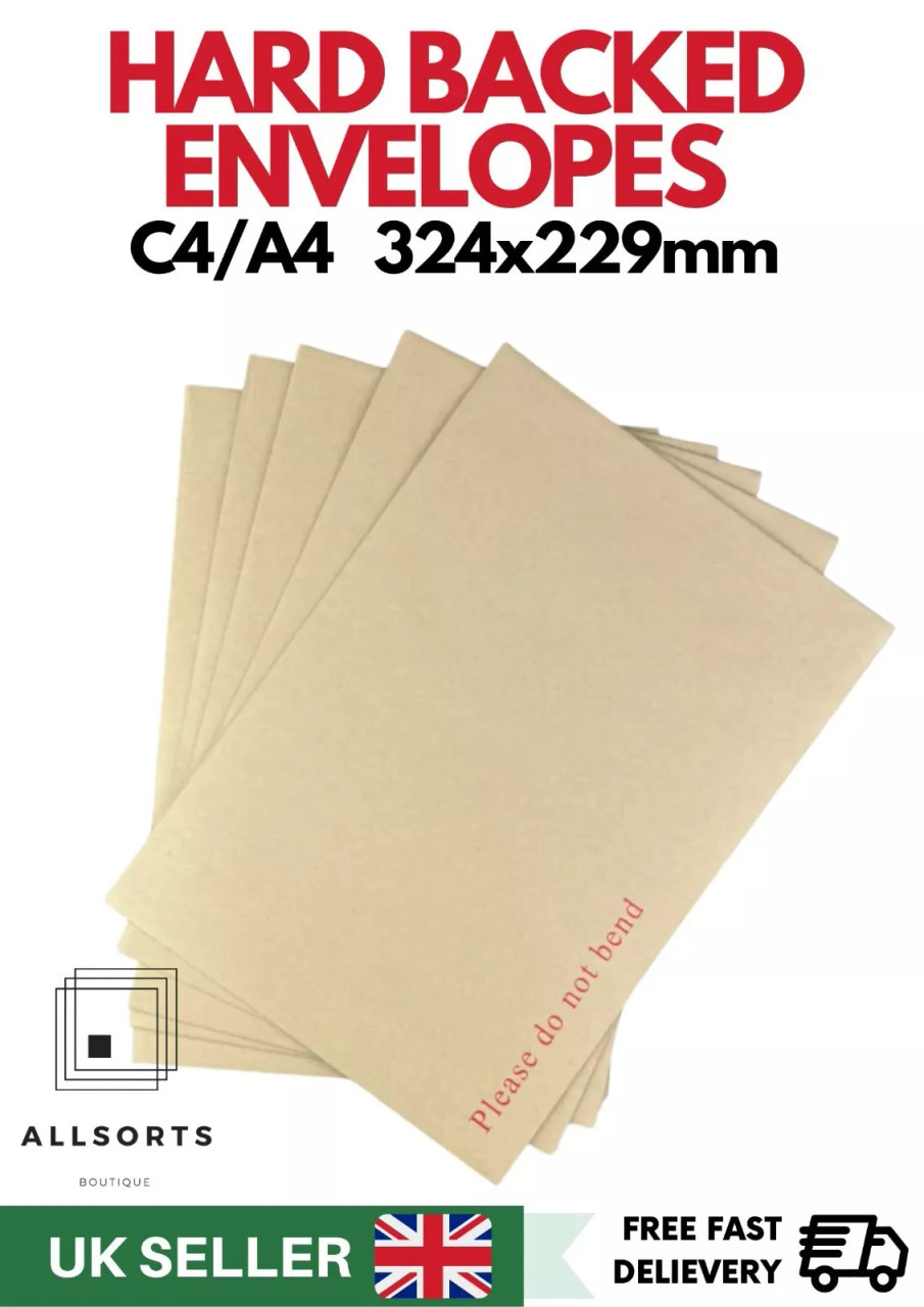 Enveloppes Cartonnées "PLEASE DO NOT BEND" – A3, C4, A4, C5, Marron, Rigides