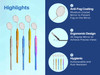 Dental Mirrors Set of 5 Assorted Colors  ARTMAN Brand