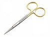 Scissors Surgical 4.5" Straight Gold Plated Handle Tungsten Carbide ARTMAN