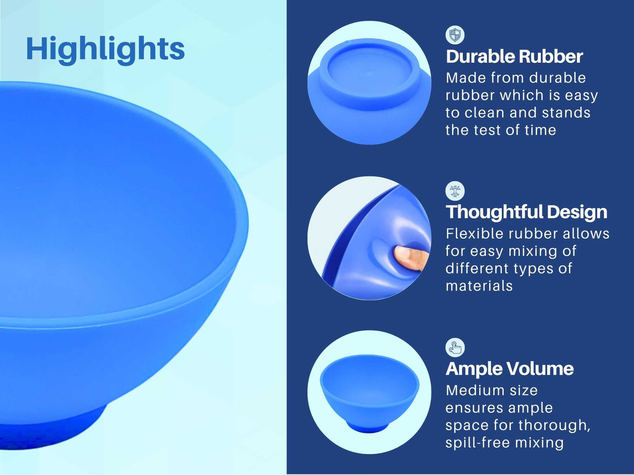 Dental Mixing Bowl, Lab Flexible Rubber Mixing Bowl for Alginate Impression Plaster Materials, Medium by Artman Instruments