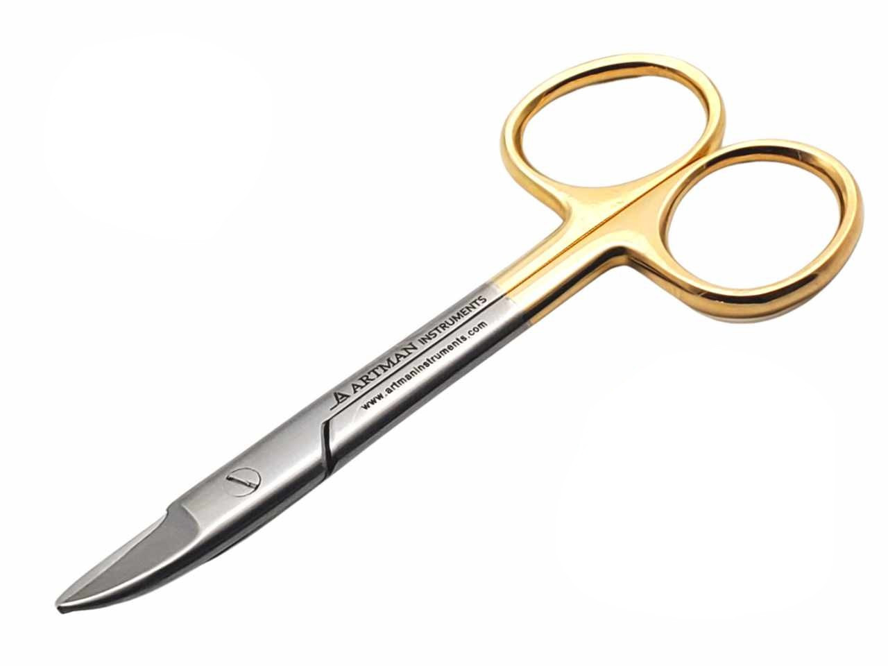 Prodent Crown and Collar Non-Serrated Curved Scissors