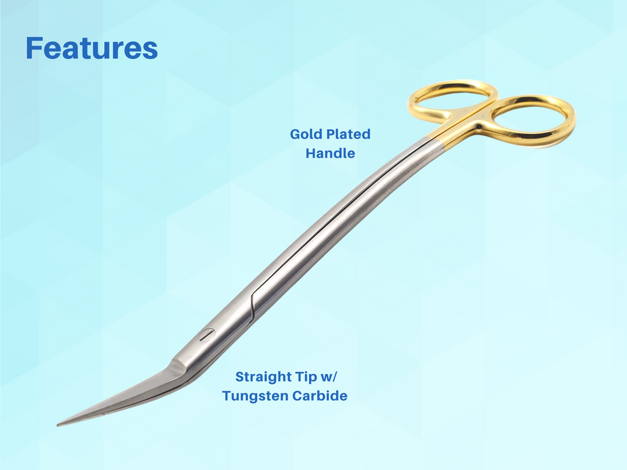 Dean Scissors 7 inches Double Curved Gold Plated with Tungsten Carbide inserts